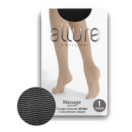 Капроновые гольфы женские ALLURE ALL MASSAGE 20 черные 23-25 в Black Star Wear