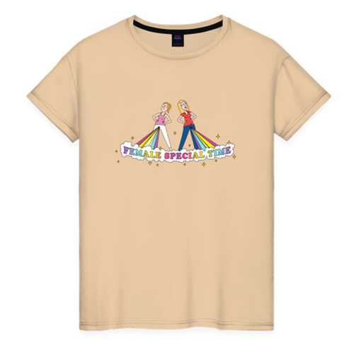 Футболка женская ВсеМайки 2461233 бежевая XL в Black Star Wear