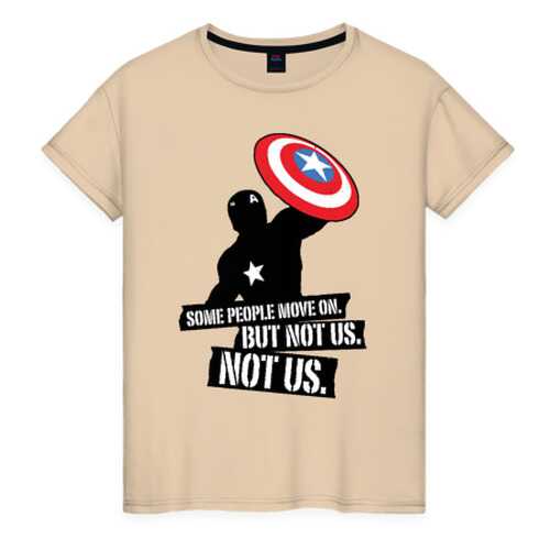Футболка женская ВсеМайки Captain America бежевая 4XL в Black Star Wear